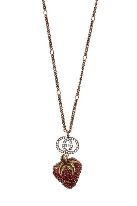 gucci strawberry necklace.